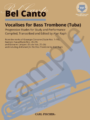 Book cover for Bel Canto Vocalises for Bass Trombone (Tuba)