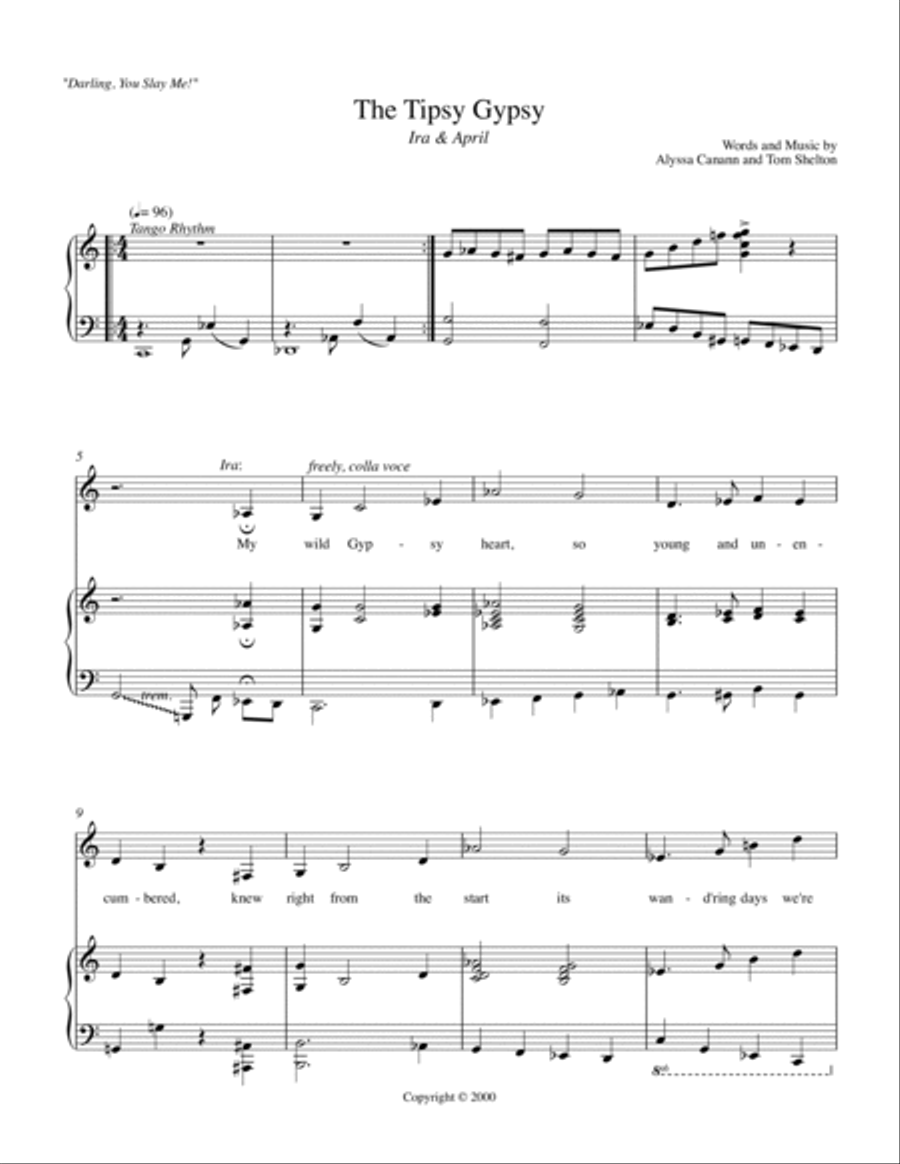 Tipsy Gypsy - Darling, You Slay Me! Voice scores gallery preview page 2