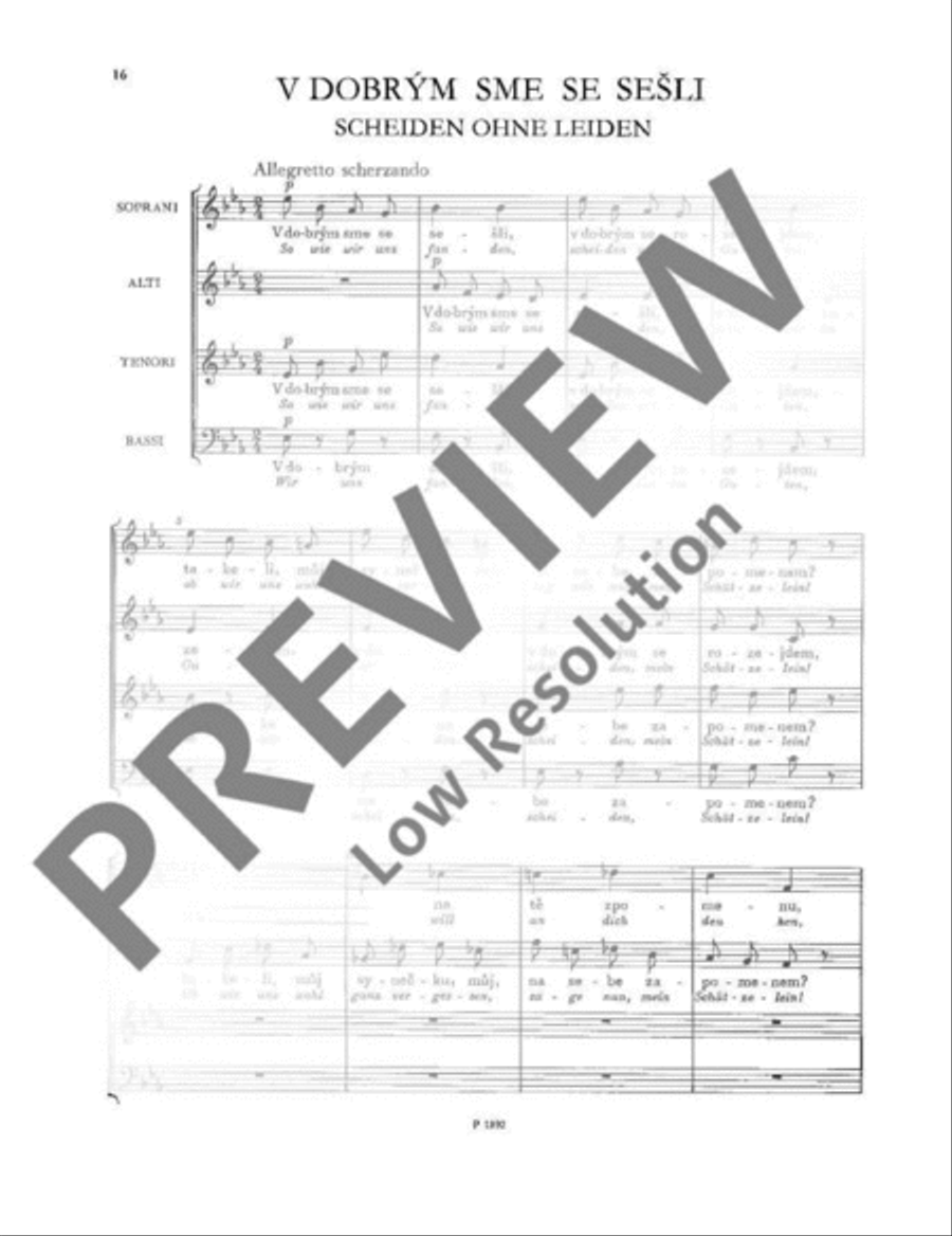 Six Moravian Songs Mixed Choir scores gallery preview page 17