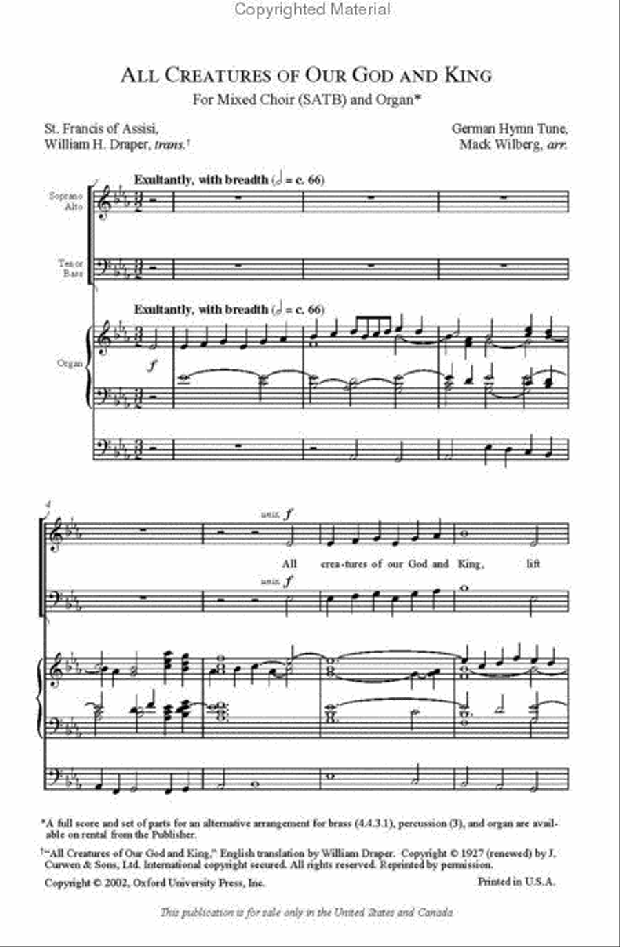 All Creatures of our God and King 4-Part scores gallery preview page 3