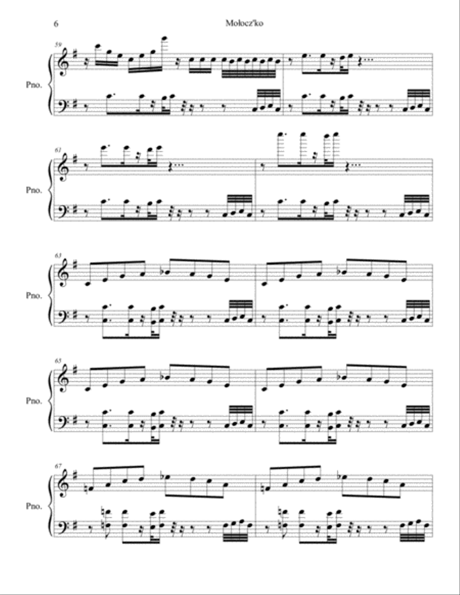 Mołocz'ko - The small classical Milk Piano Solo scores gallery preview page 6