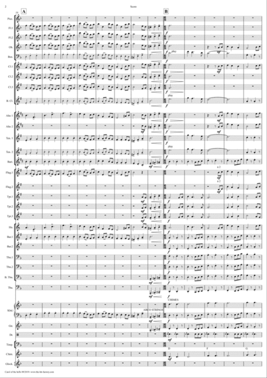Carol of the Bells - Pentatonix style - Concert Band Concert Band scores gallery preview page 2