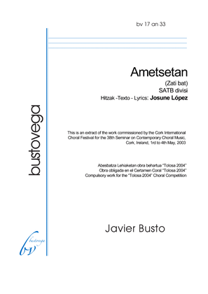 Book cover for AMETSETAN (Zati bat, short version)