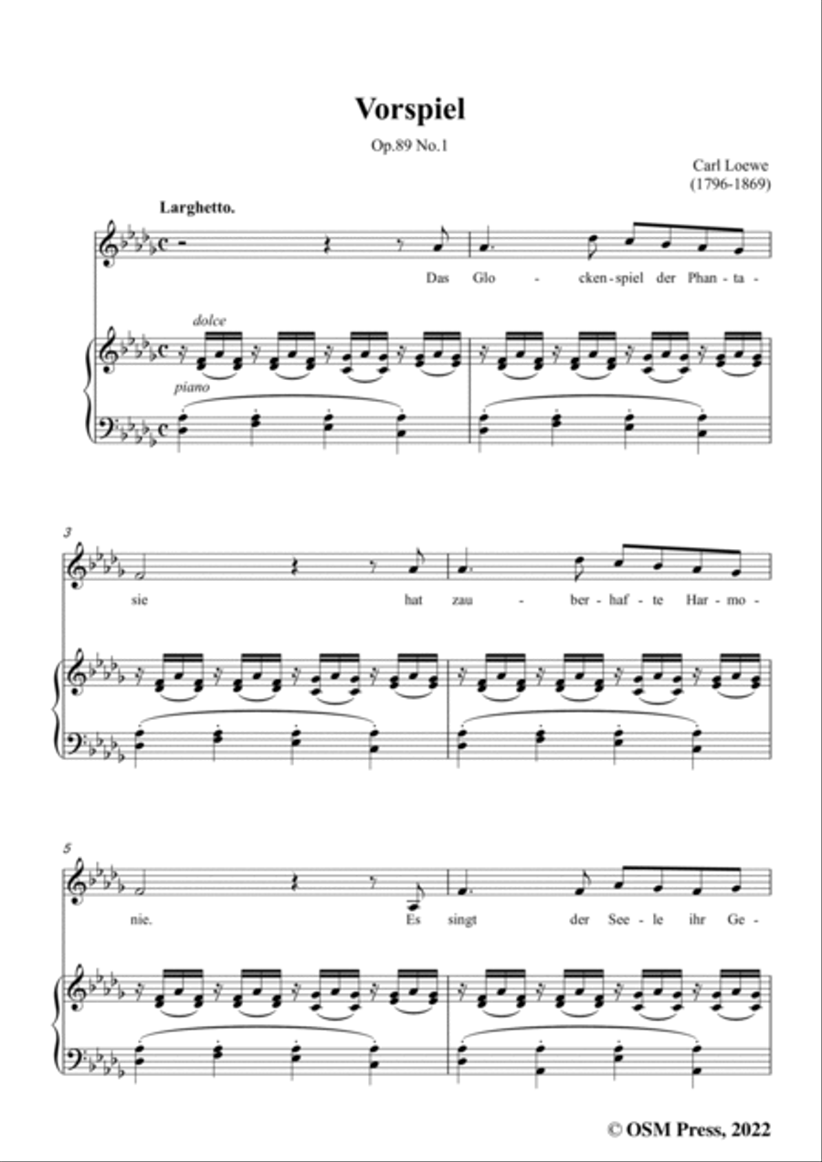 Loewe-Vorspiel(Das Glockenspiel der Phantasie),Op.89 No.1,in D flat Major Voice scores gallery preview page 3