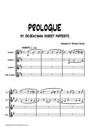 'Prologue' by Dr.Benjamin Robert Papperitz (1826-1903) for Clarinet Quartet.