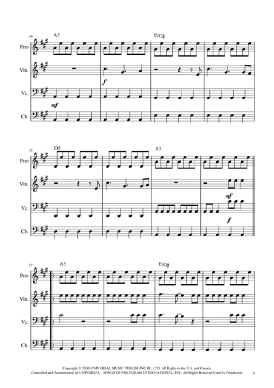 Chasing Cars Chasing Cars Small Ensemble scores gallery preview page 5