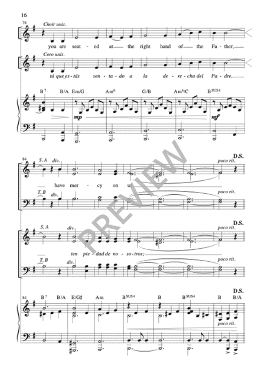 Mass of the Sun of Justice / Misa Sol de Justicia 4-Part scores gallery preview page 17