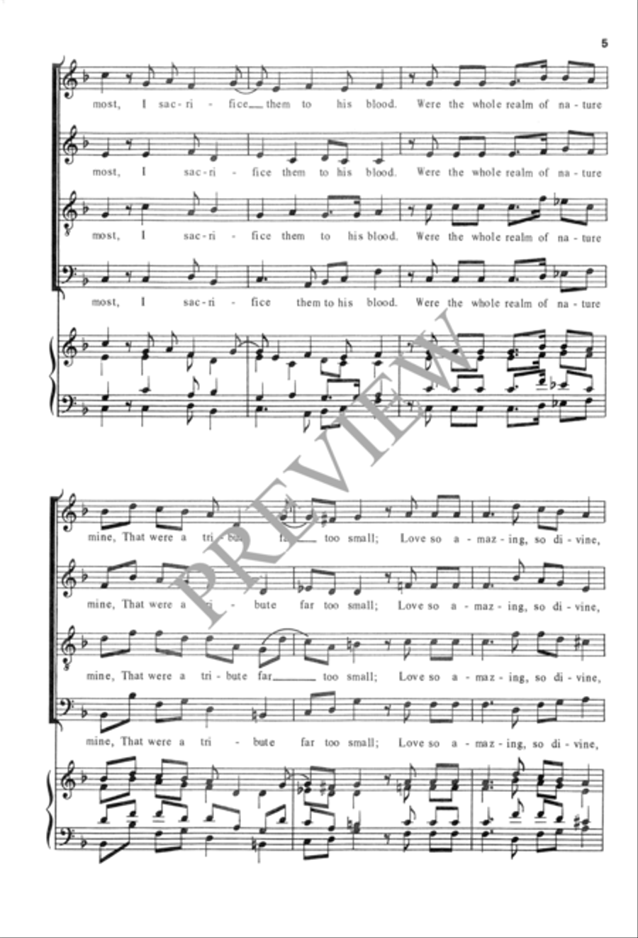 When I Survey the Wondrous Cross 4-Part scores gallery preview page 6
