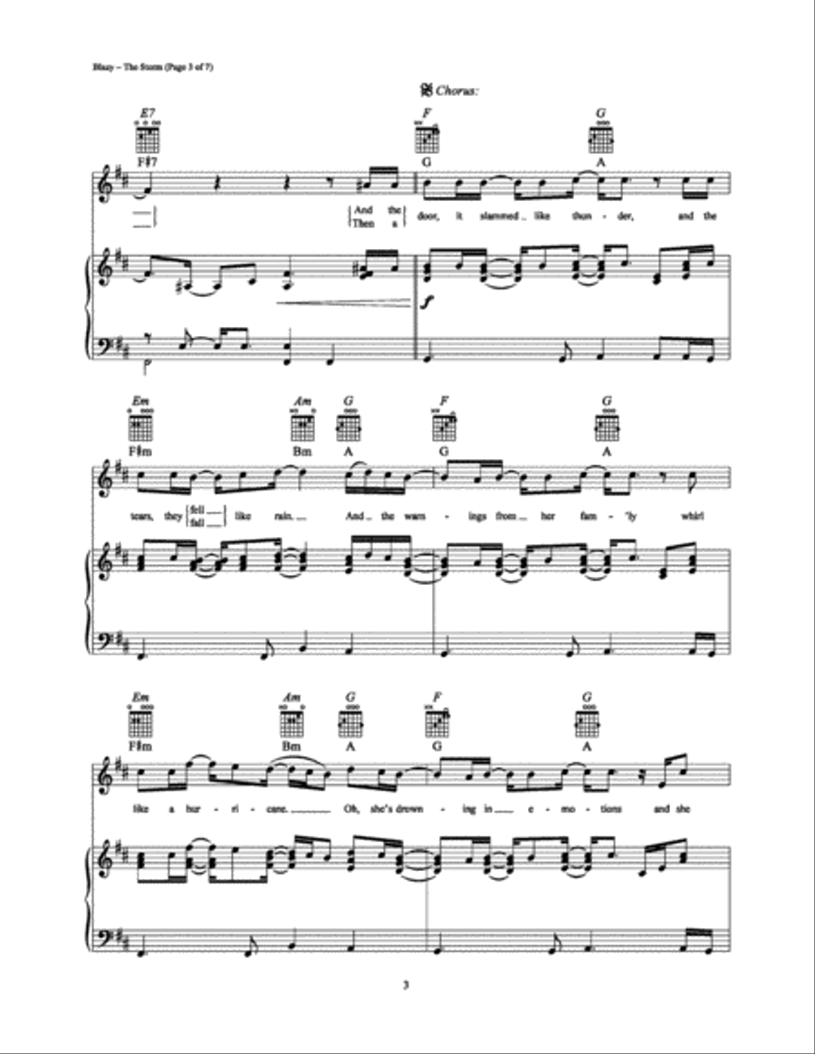 The Storm Piano, Vocal, Guitar scores gallery preview page 3