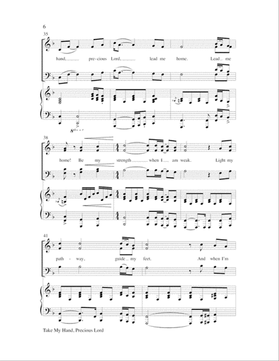 Take My Hand, Precious Lord 4-Part scores gallery preview page 7