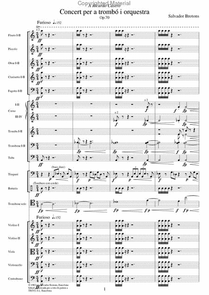 Concert per a trombó i orquestra, op.70 (reducció per trombó i piano)