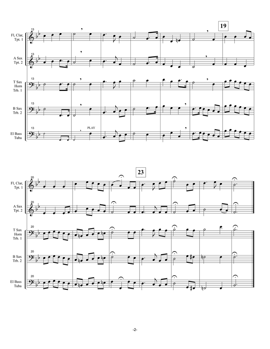 THE STAR-SPANGLED BANNER (USA National Anthem) - for pep band, basketball band, jazz combo, small j Concert Band scores gallery preview page 2