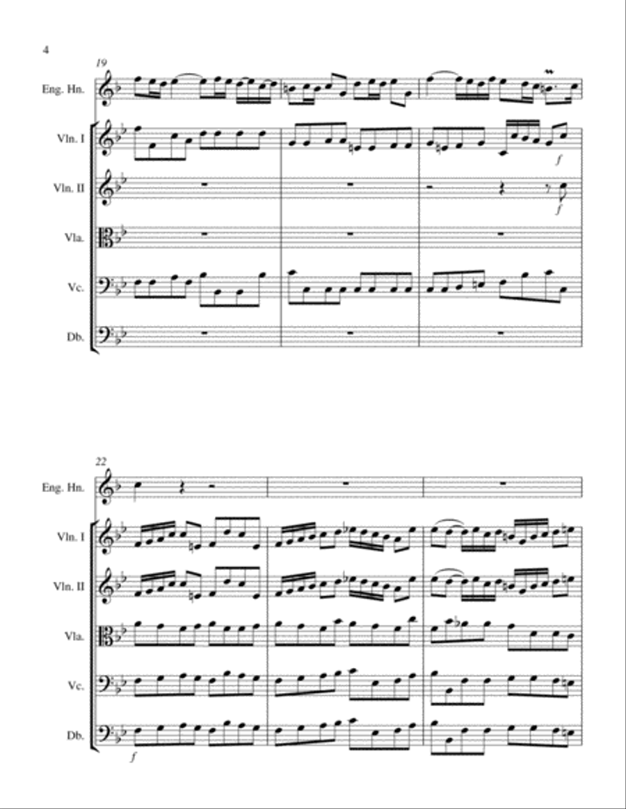 Concerto for English horn in Bb Major, Op. 7 No. 3 and String Orchestra String Orchestra scores gallery preview page 6