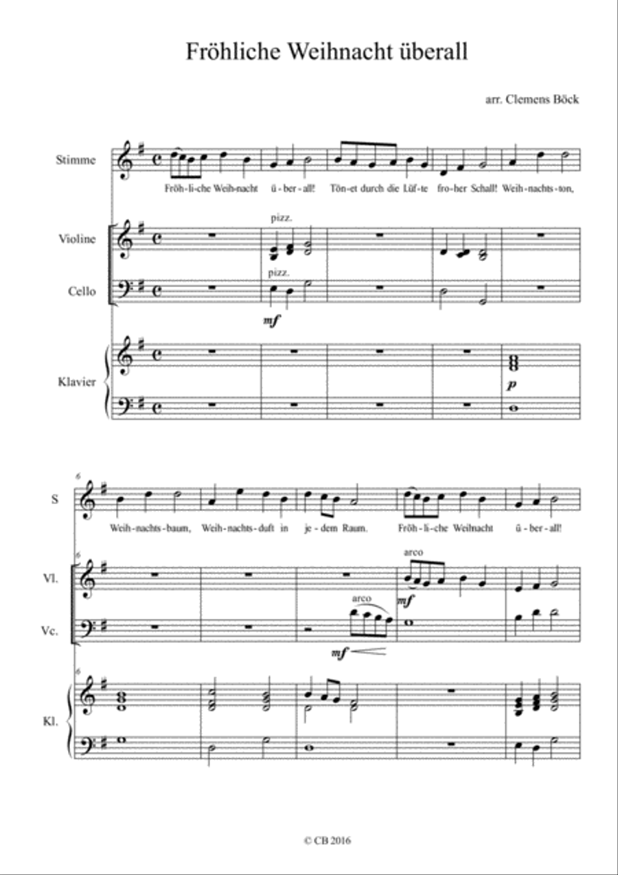Fröhliche Weihnacht überall! Piano Trio scores gallery preview page 1