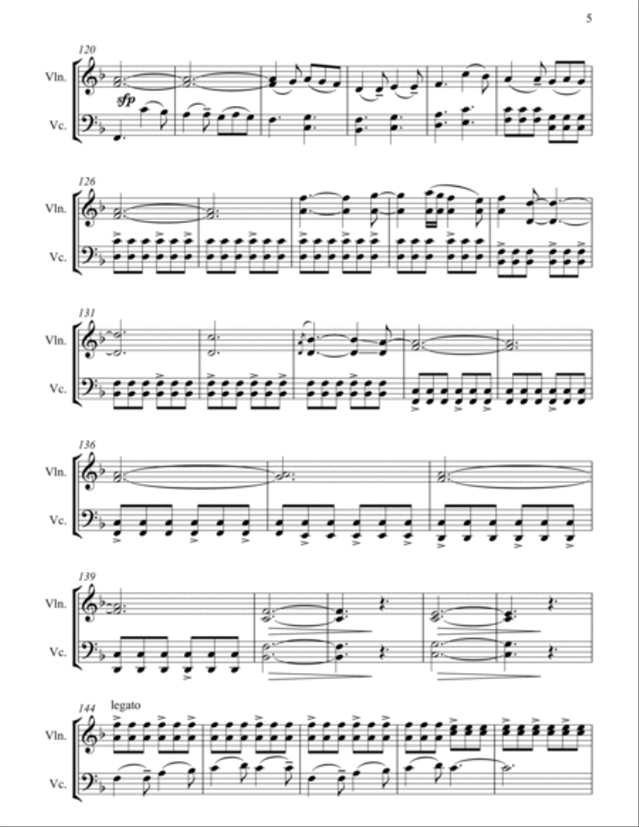 Good Christian Men Rejoice (In Dulci Jubilo) - Full Length Violin & Cello Arrangement in a Folk musi String Duet scores gallery preview page 6