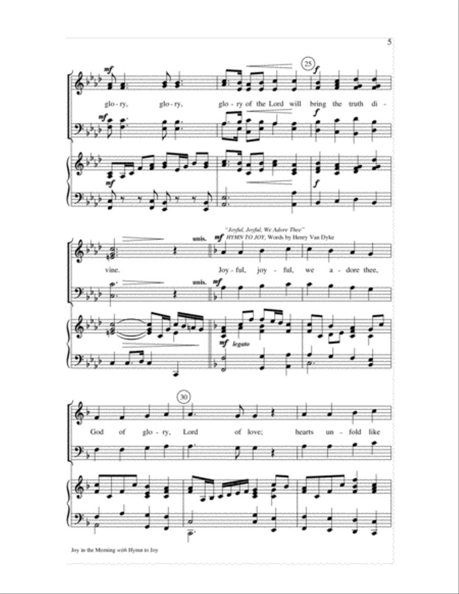 Joy in the Morning with Hymn to Joy 4-Part scores gallery preview page 5