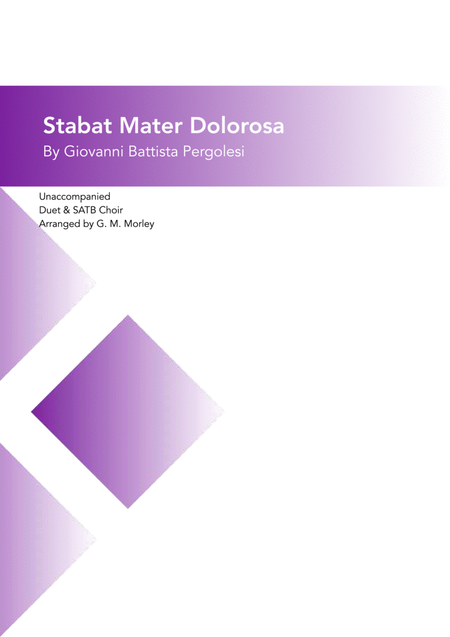 Stabat Mater Dolorosa - Pergolesi - DUET + SATB A Cappella 4-Part scores gallery preview page 1