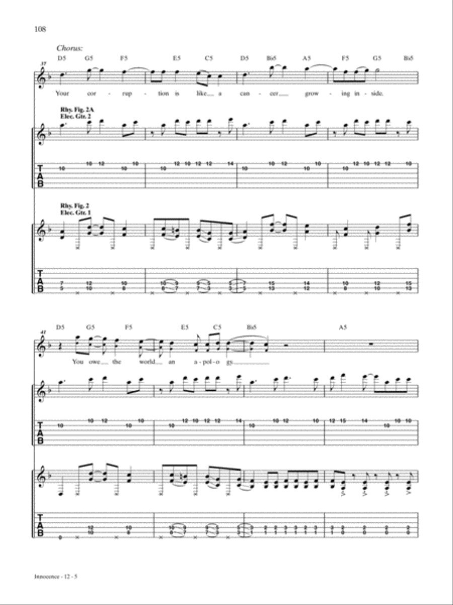 Innocence Guitar Tablature scores gallery preview page 5