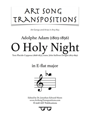 Book cover for ADAM: O Holy Night (transposed to E-flat major)