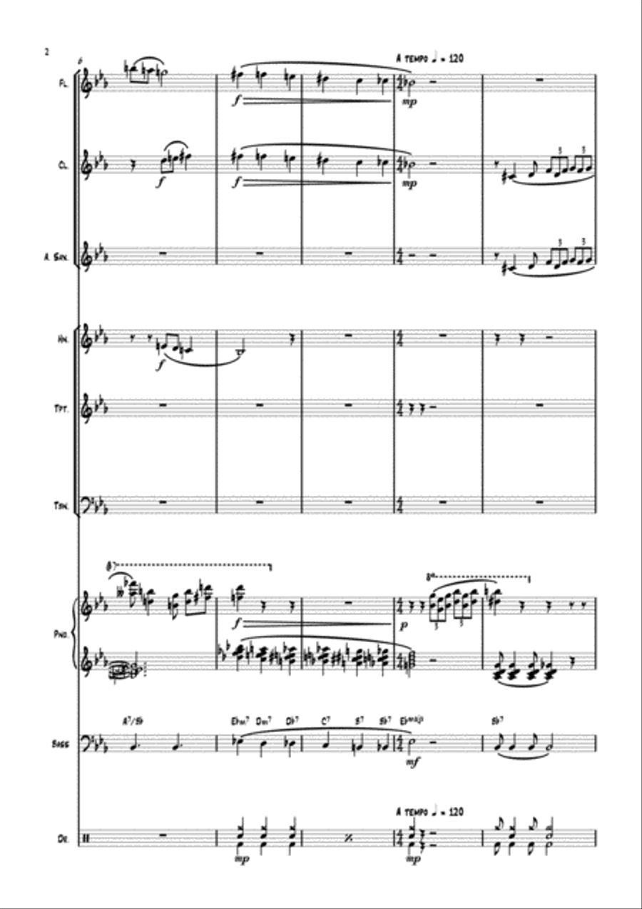 Nocturne in E Flat Major Opus 9 No 2 Jazz Arrangement Large Ensemble scores gallery preview page 2