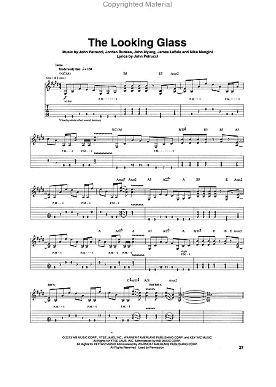 Dream Theater Guitar Tablature scores gallery preview page 4