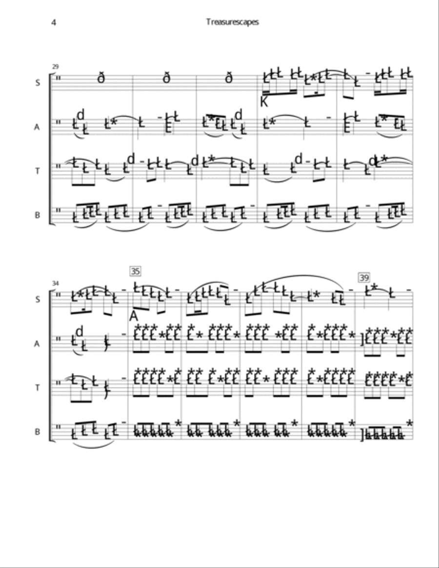 Treasurescapes (sax quartet) Saxophone Quartet scores gallery preview page 6