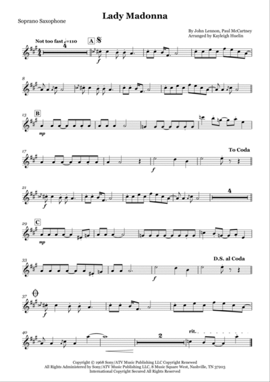 Lady Madonna Woodwind Trio scores gallery preview page 4