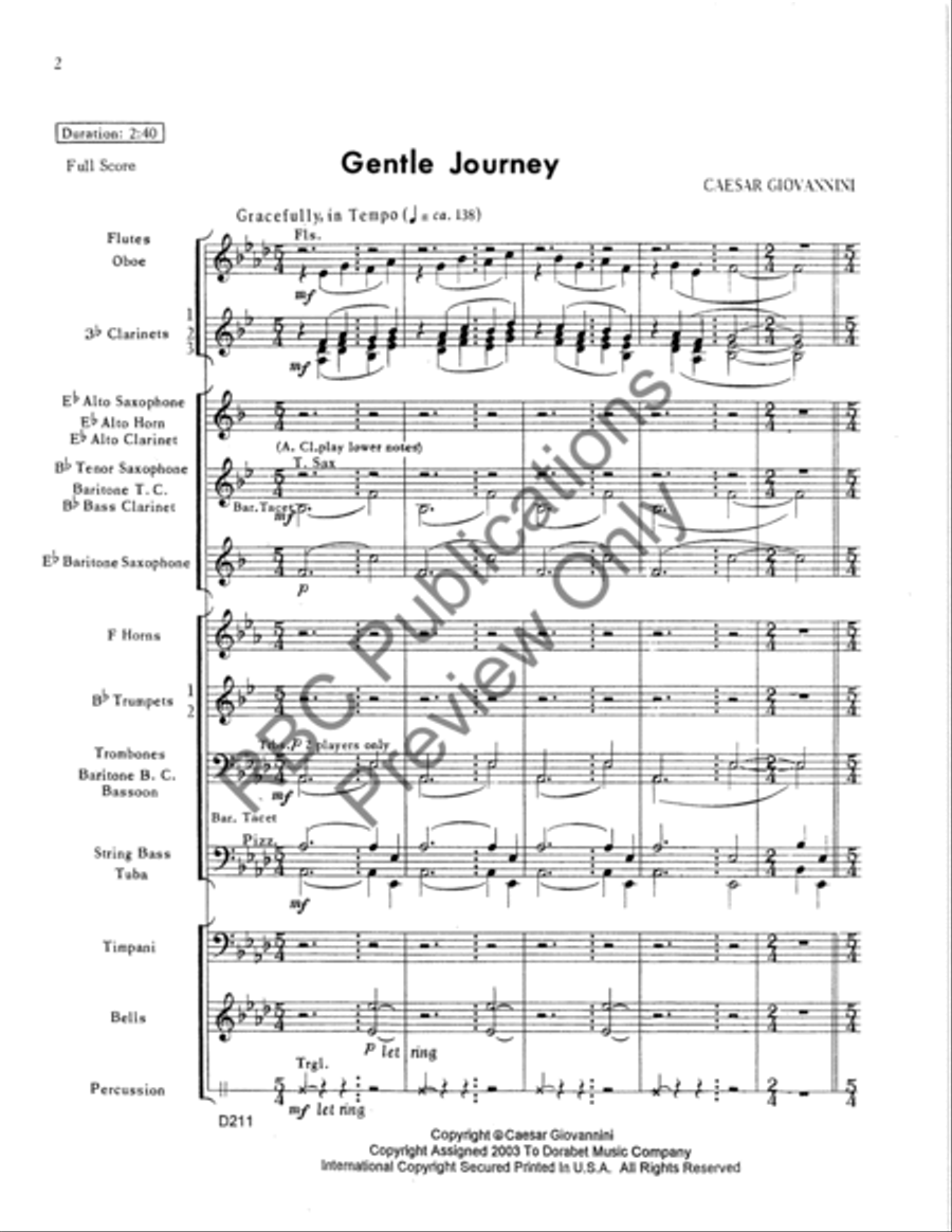 Gentle Journey Concert Band scores gallery preview page 3