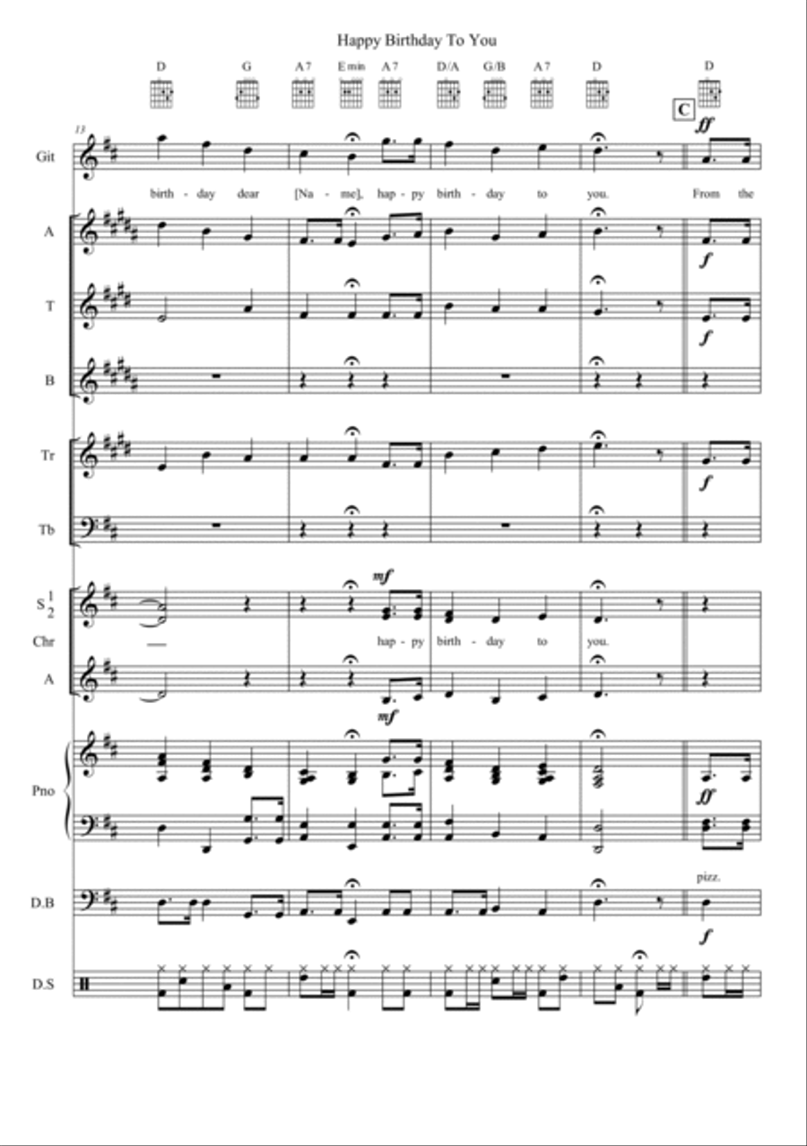 Happy Birthday To You Jazz Ensemble scores gallery preview page 4