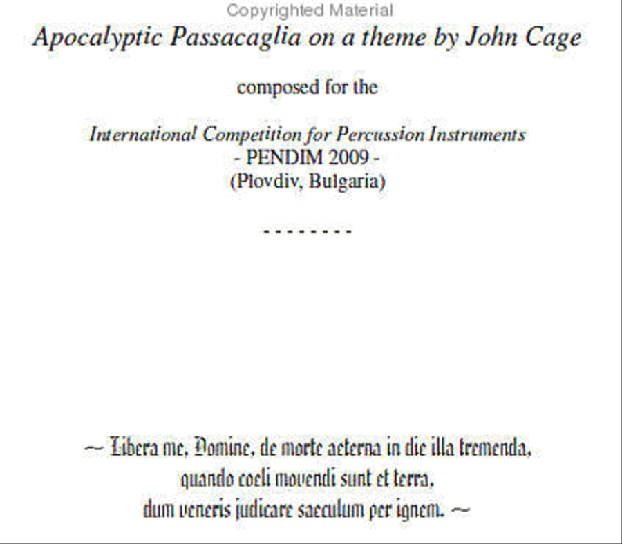 Apocalyptic Passacaglia