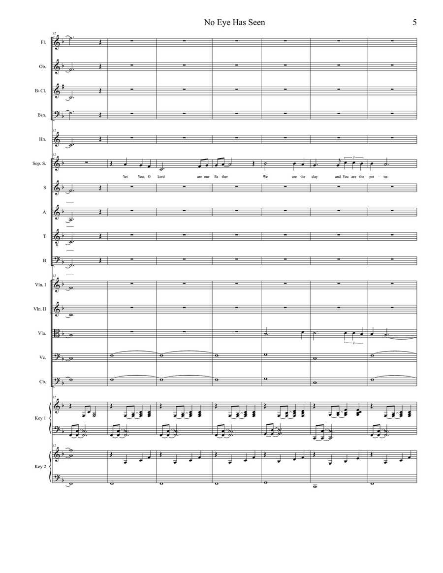 For Those Left Behind (Full Score) 4-Part scores gallery preview page 6