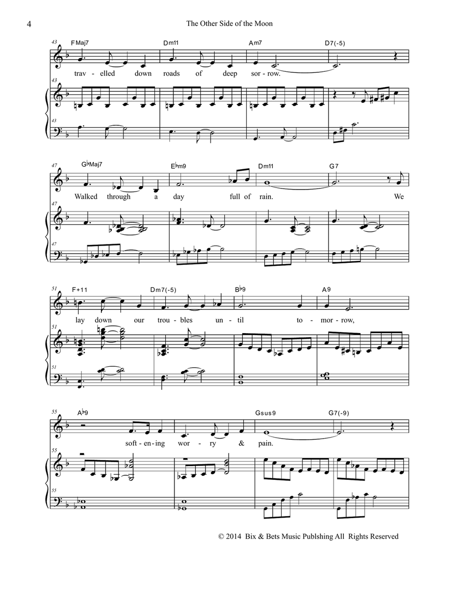 The Other Side of the Moon Piano, Vocal scores gallery preview page 4