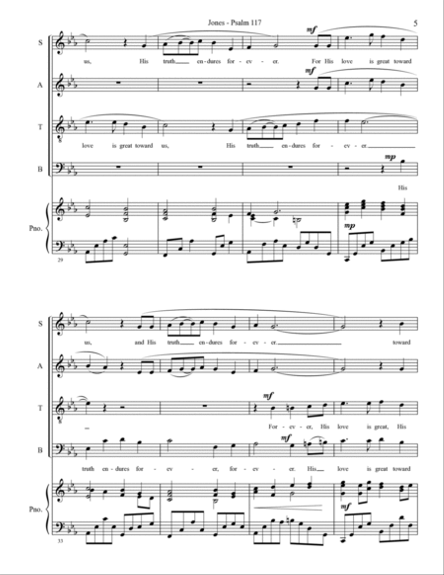 Psalm 117 - O Praise the Lord, All Ye Nations 4-Part scores gallery preview page 5