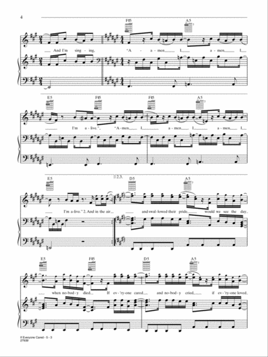 If Everyone Cared Piano, Vocal, Guitar scores gallery preview page 3