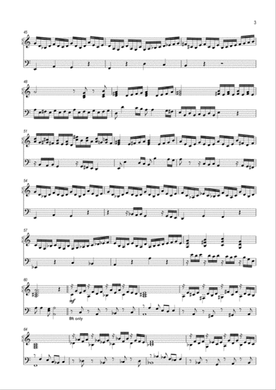 Toccata (for right hand and pedals) Organ Solo scores gallery preview page 3