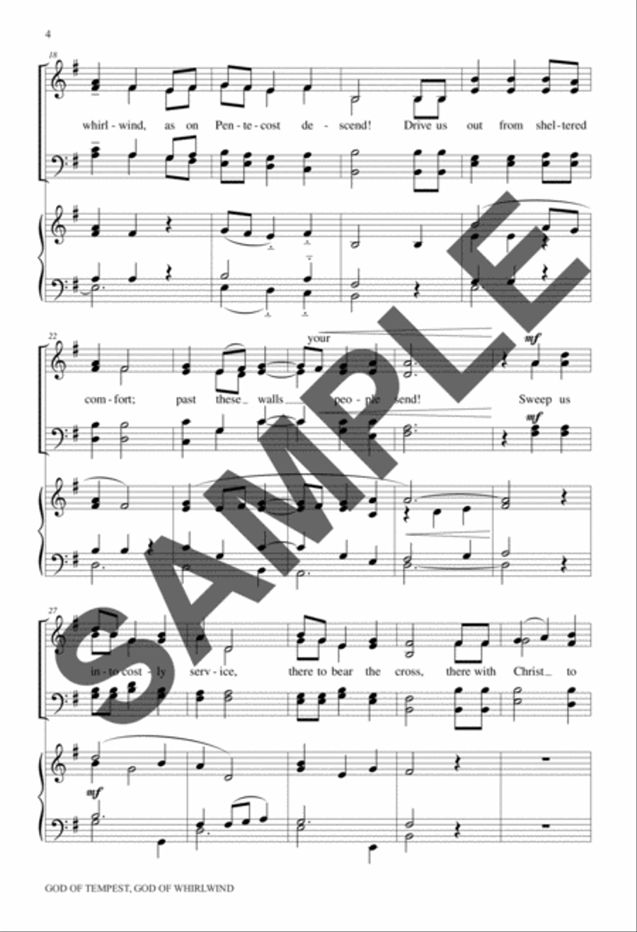 God of Tempest, God of Whirlwind 4-Part scores gallery preview page 4