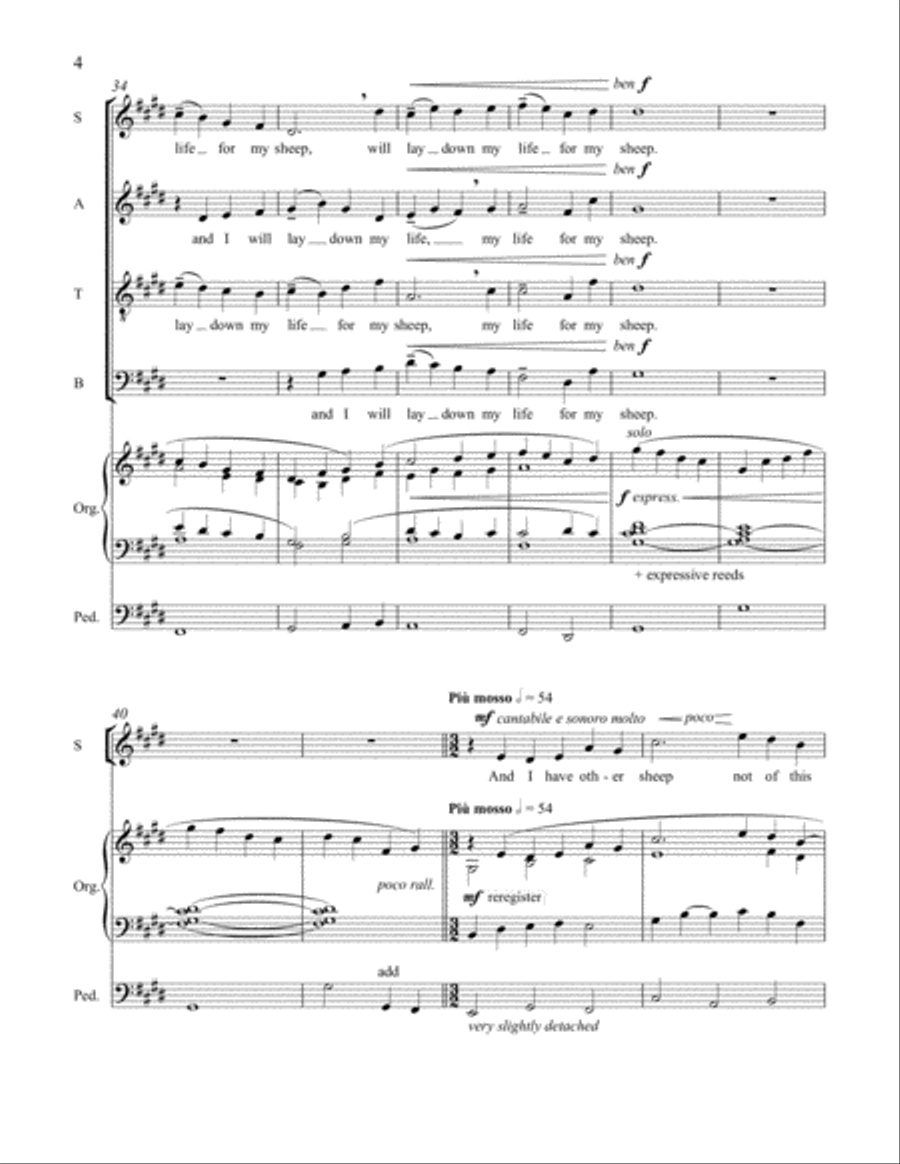 The Shepherd Motets: 2. I Am the Good Shepherd 4-Part scores gallery preview page 5