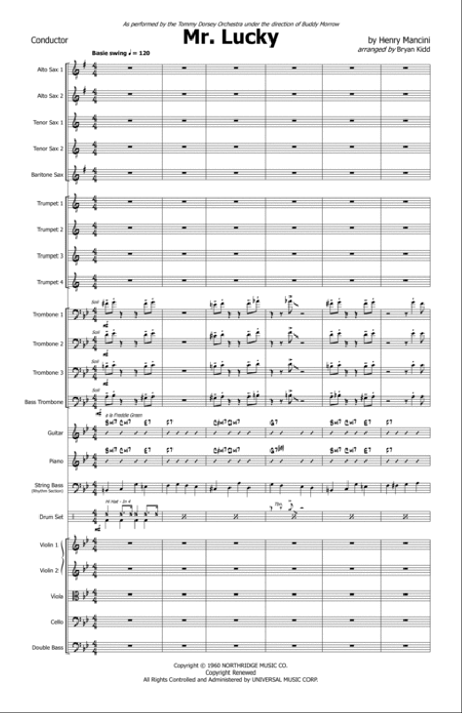 Mr. Lucky - Score Only Jazz Ensemble scores gallery preview page 3