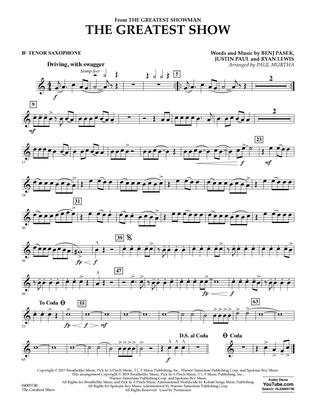 The Greatest Show (arr. Paul Murtha) - Bb Tenor Saxophone