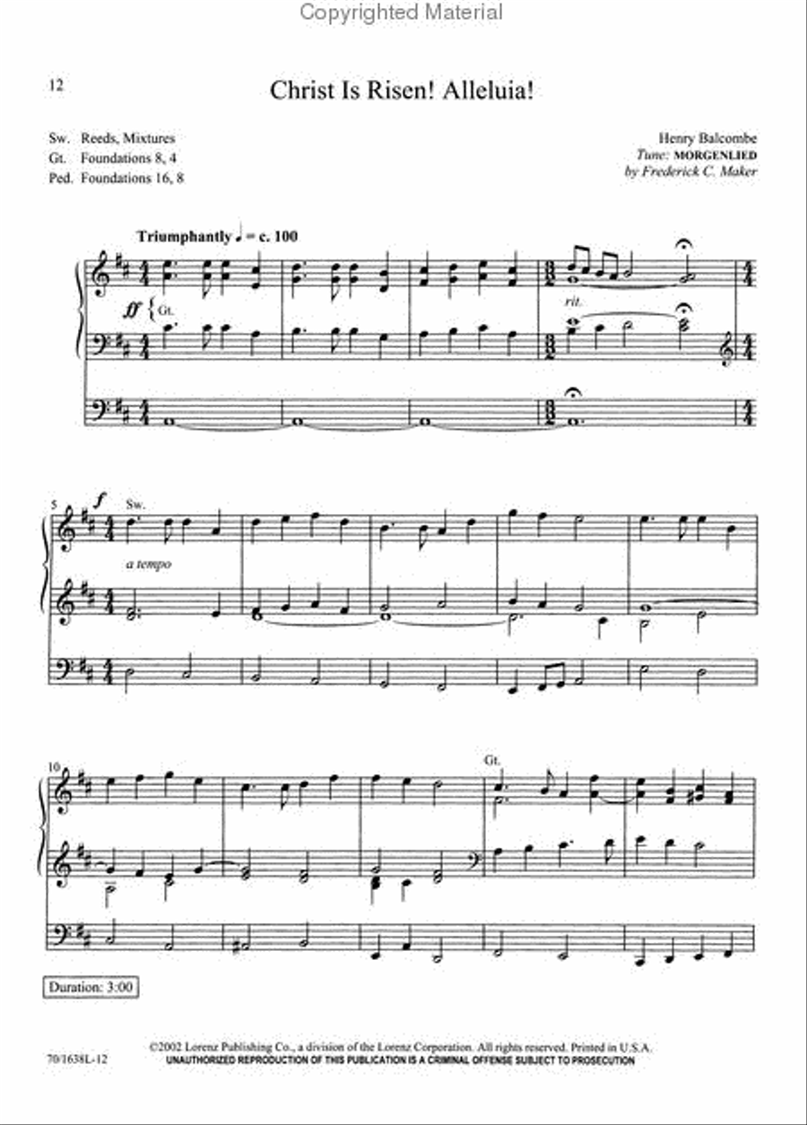 Easter Glory! Organ Solo scores gallery preview page 4