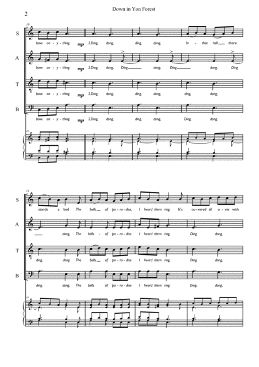 Down in yon forest Down in yon forest 4-Part scores gallery preview page 3