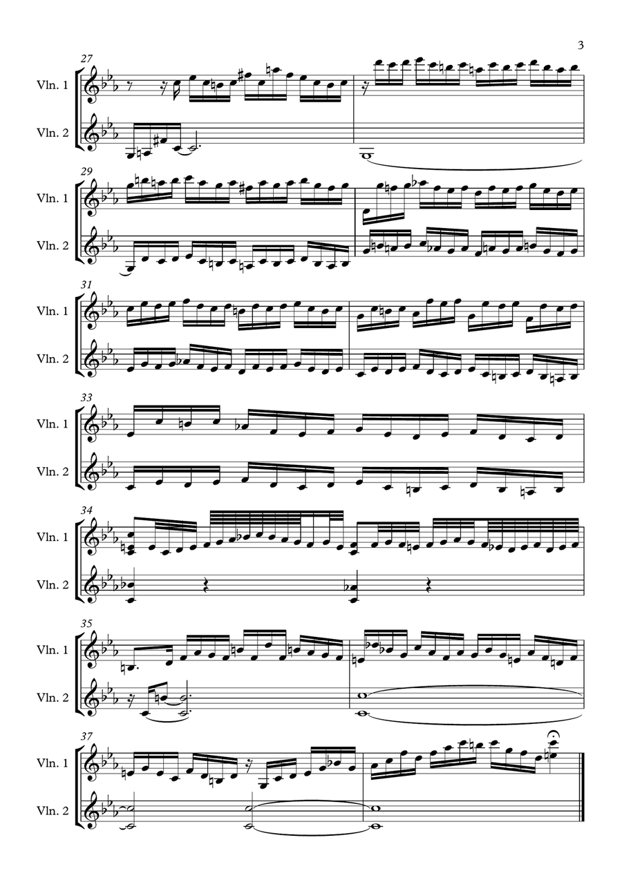 Prelude c minor for 2 violins String Duet scores gallery preview page 3