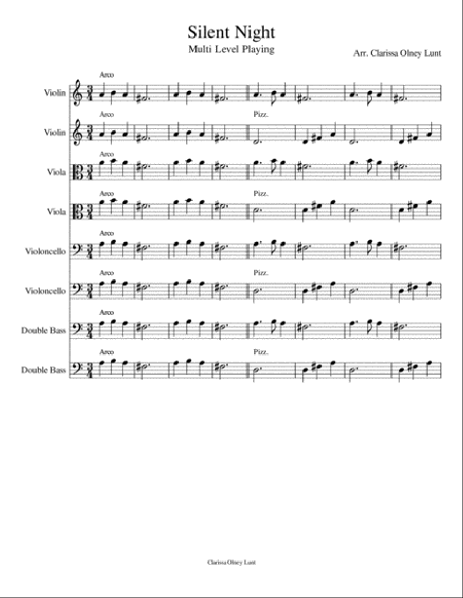 Silent Night Set of Parts scores gallery preview page 1