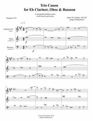 Guthrie: Trio Canon for Eb Clarinet, Oboe & Bassoon
