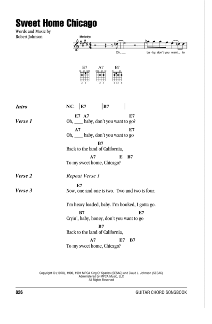 Sweet Home Chicago Acoustic Guitar scores gallery preview page 1