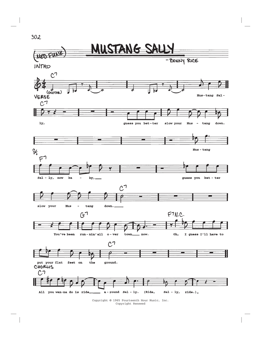 Mustang Sally Piano scores gallery preview page 1
