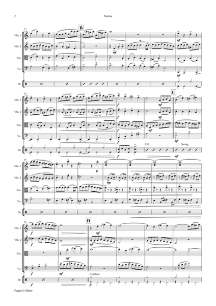 Fugue G Minor - Called The Little - BWV 578 - Swing - String Quartet - Am