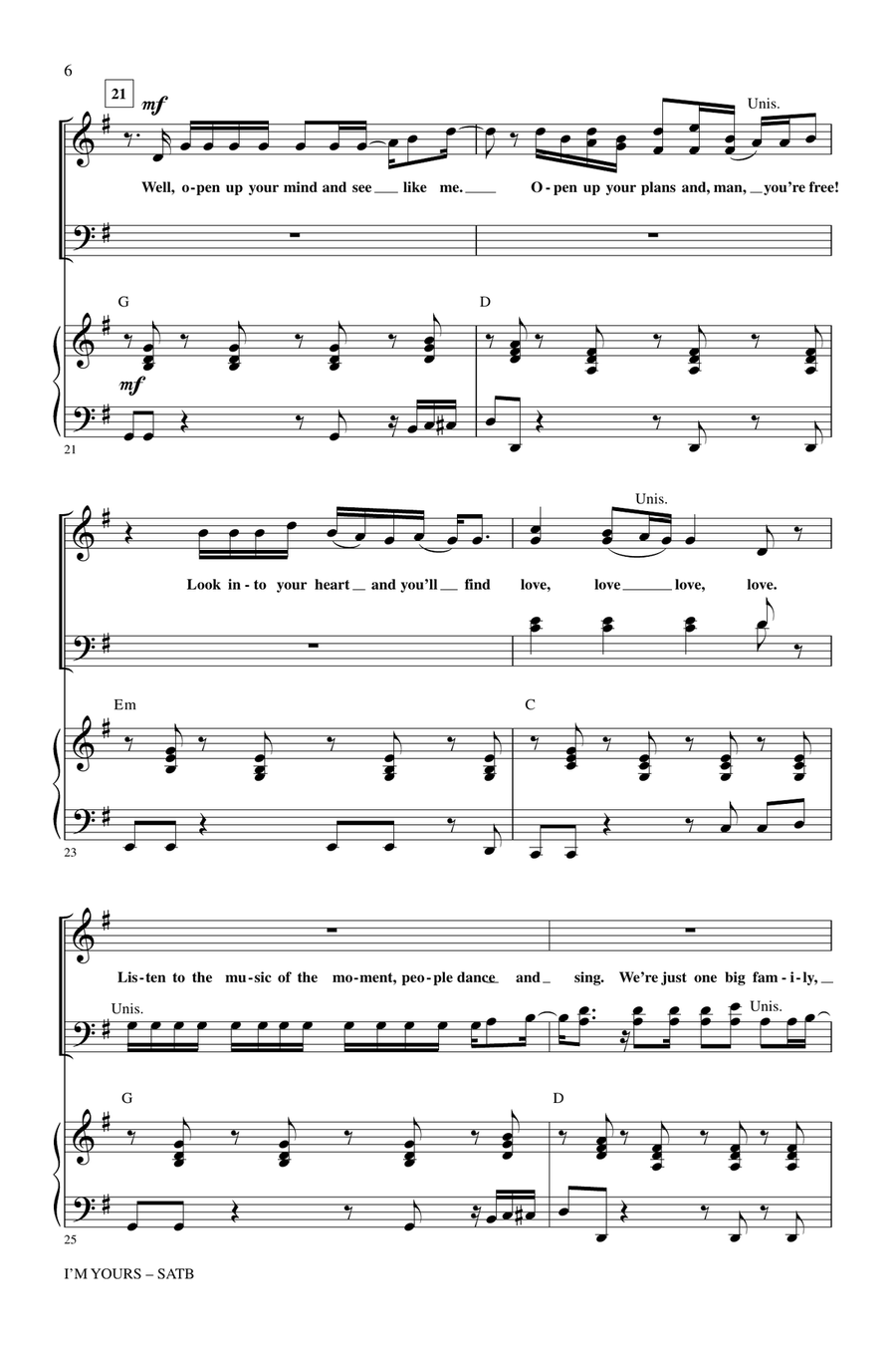 I'm Yours I'm Yours 4-Part scores gallery preview page 4