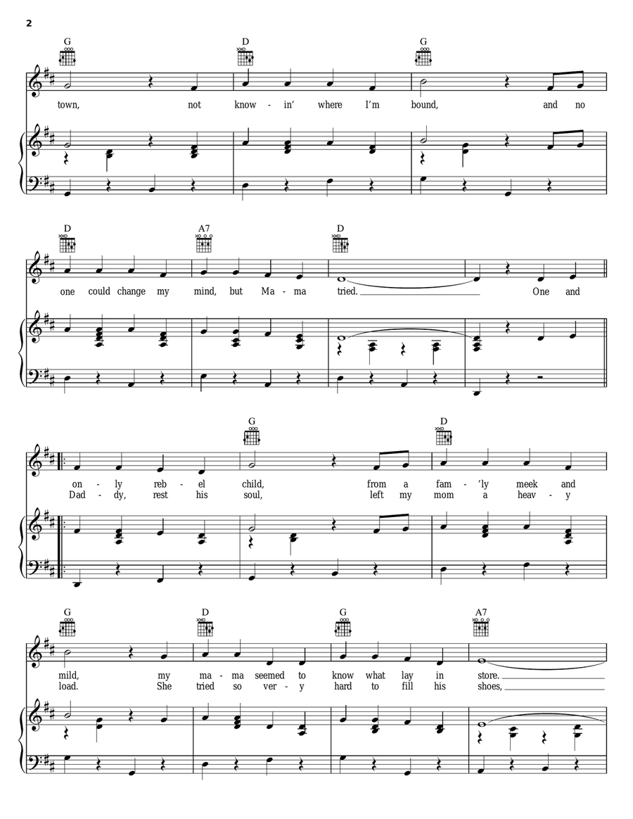 Mama Tried Guitar scores gallery preview page 2