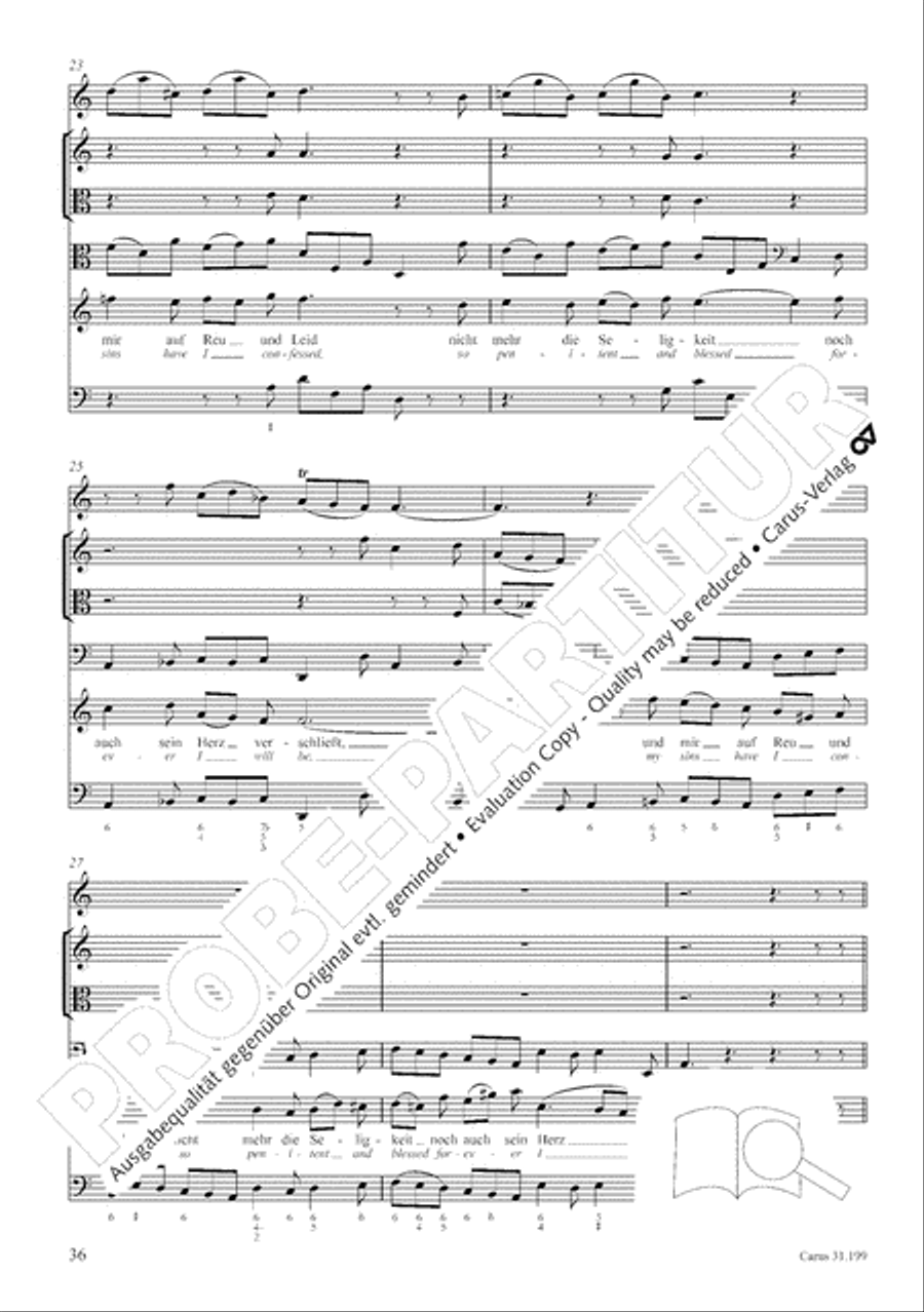 My heart is bathed in blood (Mein Herze schwimmt im Blut) Orchestra scores gallery preview page 37